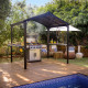 Abrigo para churrasco 180x224cm em alumínio preto e policarbonato cinzento AUSTIN - Canopia by Palram