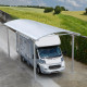 Carport camping car em alumínio branco 3,59x7,62m e policarbonato 6mm X-METAL
