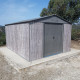 Abrigo de jardim em metal 11m² WoodTouch bege + kit de fixação
