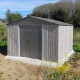 Abrigo de jardim em metal 9,12m² WoodTouch bege + kit de fixação X-METAL
