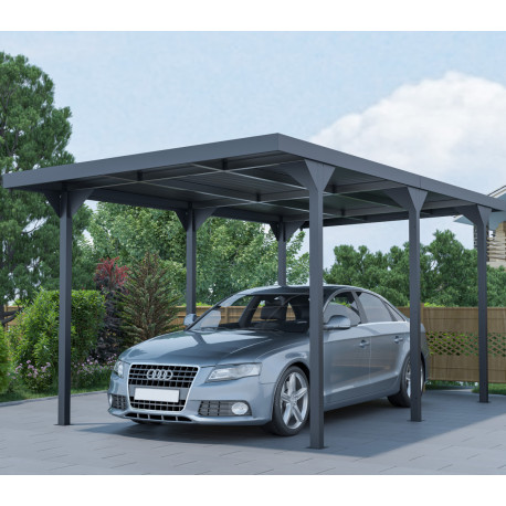 Carport telhado plano em aço galvanizado 284x546cm - X-METAL