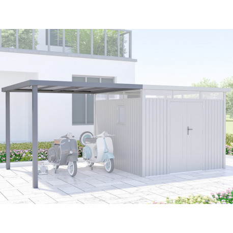 Toldo em aço galvanizado 275x294cm para abrigo Kosto 8,64m² - X-METAL
