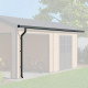 Kit de caleiras antracite - abrigo de dupla inclinação Woodlife Garden PREMIUM com terraço, comprimento 4,7m