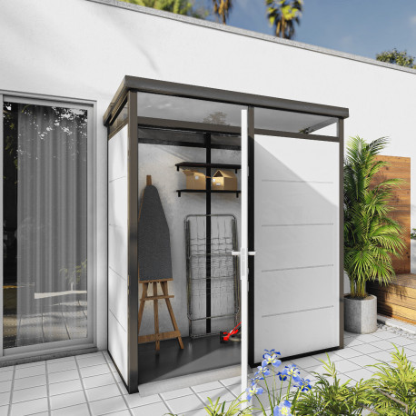 Abrigo de jardim modular isolado 2x1m perfis pretos - pavimento incluído - Everbox