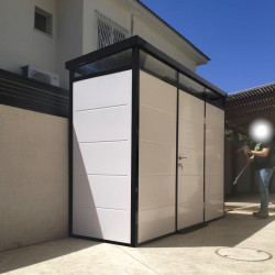 Abrigo de jardim modular isolado 3x1m perfil preto - pavimento incluído - Everbox
