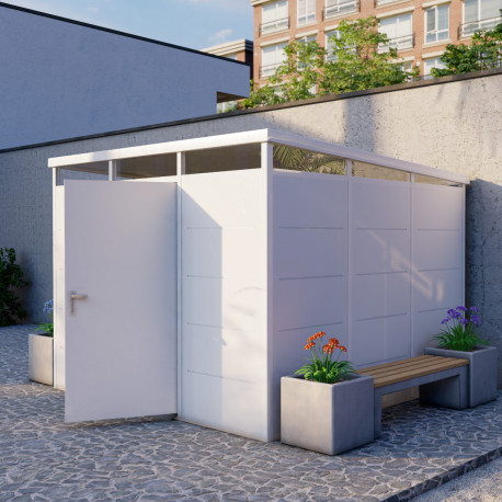 Abrigo de jardim modular isolado 3x3m branco - pavimento incluído - Everbox