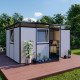Abrigo de jardim modular isolado 4x3m perfil preto - pavimento incluído - Everbox