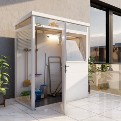 Abrigo de jardim modular isolado 2x1m branco - pavimento incluído - Everbox