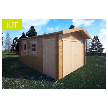 Garagem em madeira maciça 18,58m² - 45mm - Toscca