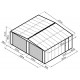 Garagem dupla de 637x513cm em aço galvanizado cinzento antracite com portas de enrolar - X-METAL
