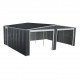 Garagem dupla de 637x513cm em aço galvanizado cinzento antracite com portas de enrolar - X-METAL