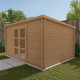 Abrigo de jardim teto plano 12m² PENTY - travessas 28mm tratadas - Gardy Shelter