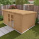 Abrigo de jardim teto plano 12m² PENTY - travessas 28mm tratadas - Gardy Shelter