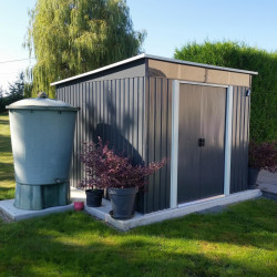 Abrigo de jardim em metal 6,67m² Skylight antracite + kit de fixação X-METAL