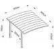 Carport 2 postes 15m² em alumínio e policarbonato transparente FALCON - X-METAL