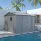 Abrigo de jardim em aço galvanizado Roka 9m² + Kit de ancoragem - X-METAL