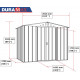 Abrigo de jardim em metal cinza 4,78m² - Top Tian - Duramax