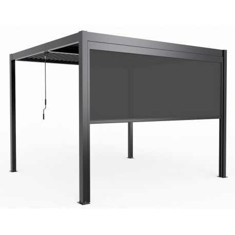 Persiana de correr lateral Preto grafite de 270 cm para pérgula bioclimática em alumínio X-METAL
