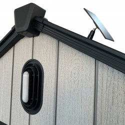 Sistema de iluminação e ventilação solar para os abrigos Docker - Jôbu