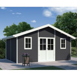 Abrigo de jardim em madeira compósita 28mm antracite 19,22m² PREMIUM - Woodlife Garden