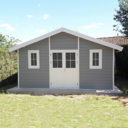 Abrigo de jardim em madeira compósita 28mm cinzento claro 19,22m² PREMIUM - Woodlife Garden