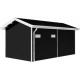 Abrigo de jardim + terraço em compósito de madeira 28mm antracite 15m² PREMIUM - Woodlife Garden