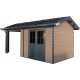 Abrigo de jardim + terraço em madeira composta de 28 mm com aspeto de madeira 15m² PREMIUM - Woodlife Garden