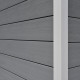 Abrigo de jardim + alpendre em compósito de madeira 28mm cinzento claro 15m² PREMIUM - Woodlife Garden