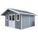 Abrigo de madeira compósita 28mm cinzento claro 14,75m² PREMIUM - Woodlife Garden