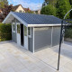 Abrigo de madeira compósita 28mm cinzento claro 14,75m² PREMIUM - Woodlife Garden