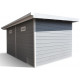 Abrigo de jardim em madeira compósita 28mm cinzento claro 12m² PREMIUM - telhado uma água - Woodlife Garden