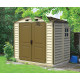 Abrigo de jardim em PVC 4,12m² - Bege e castanho - STOREALL da DURAMAX + Kit de fundação