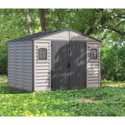 Abrigo de jardim em PVC 8m² - cinzento e antracite - Woodbridge Plus II - DURAMAX