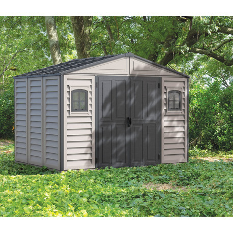 Abrigo de jardim em PVC 8m² - cinzento e antracite - Woodbridge Plus II - DURAMAX