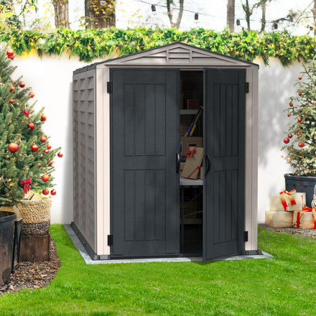 Abrigo de jardim em PVC 4,17m² - cinzento e antracite - Yardmate PLUS - Duramax