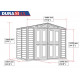 Abrigo de jardim em PVC 3,9m² - marfim - DURAMAT II - Duramax