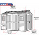 Abrigo de jardim em PVC 8,13m² - Cinzento e antracite - APEXPRO PLUS - Duramax