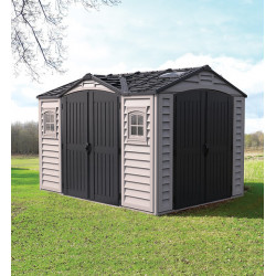 Abrigo de jardim em PVC 8,13m² - Cinzento e antracite - APEXPRO PLUS - Duramax