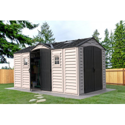 Abrigo de jardim em PVC 11,43m² - Cinzento e antracite - APEXPRO PLUS - Duramax