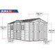 Abrigo de jardim em PVC 11,43m² - Cinzento e antracite - APEXPRO PLUS - Duramax