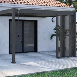 Painel lateral de 1,3 m em antracite com persianas verticais - OMBREA VS