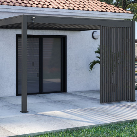 Painel lateral de 1,3 m em antracite com persianas verticais - OMBREA VS