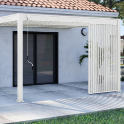 Painel lateral branco de 1,3 m com persianas verticais - OMBREA VS