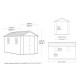 Abrigo de jardim 8,57m² em resina cinzenta antracite Newton 7513 + piso - Keter