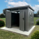 Abrigo de jardim em aço galvanizado Kosto 8,64m² + kit de ancoragem - X-Metal