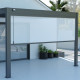 Toldo lateral antracite de 400 cm para pérgula bioclimática de alumínio Ombrea VS