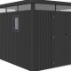 Abrigo de jardim em aço galvanizado Kosto cinzento escuro 8,64m² + kit de ancoragem - X-Métal