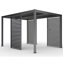 Painel com persiana fixa - 90 cm - preto antracite - X-METAL