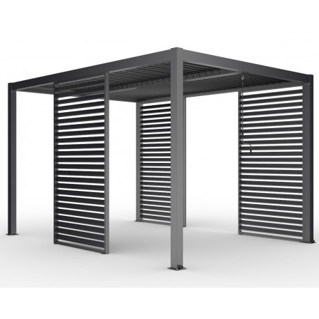 Painel com persiana fixa - 90 cm - preto antracite - X-METAL