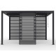 Painel com persiana fixa - 123 cm - preto antracite - X-METAL